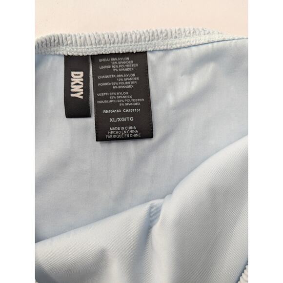 DKNY Swim Powder Blue Textured High Waist Bikini Bottoms Women’s Swimwear - Picture 10 of 12